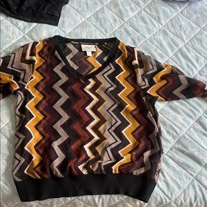 Zara Zigzag Pattern Blouse with Black and Yellow Missoni for Target